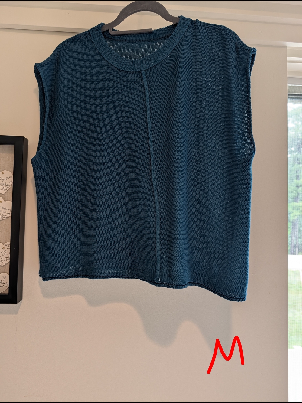 Sleeveless Knit Top - Teal Blue